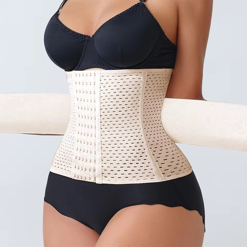 Corset modelator pentru abdomen, reglabil, cu fermoar și benzi duble - Body Modelator - Lenjeria Magica