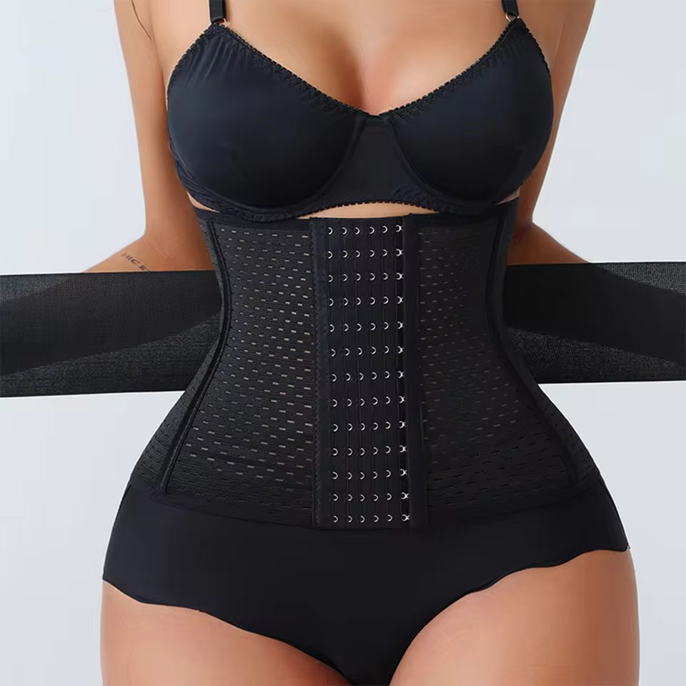 Corset modelator pentru abdomen, reglabil, cu fermoar și benzi duble - Body Modelator - Lenjeria Magica