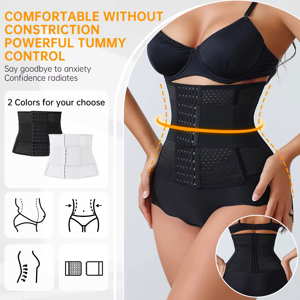 Corset modelator pentru abdomen, reglabil, cu fermoar și benzi duble - Body Modelator - Lenjeria Magica