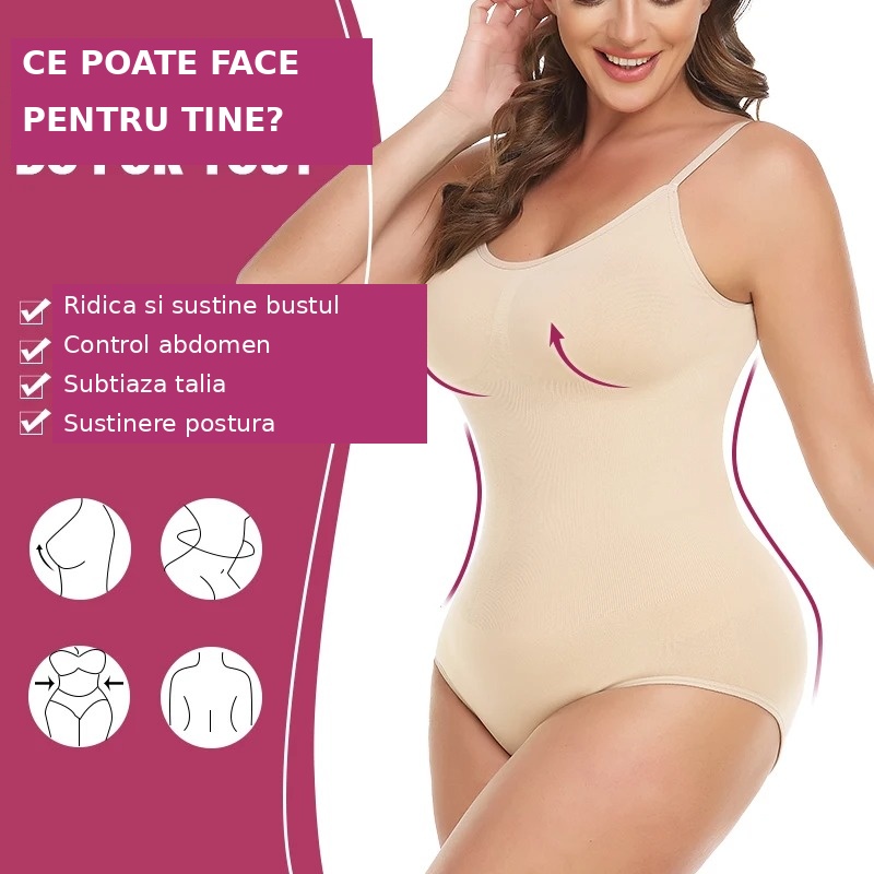 Body modelator dama, full body, cu efect tummy control, ridicare posterior si talie subtiata - Lenjerie Magica - Lenjeria Magica