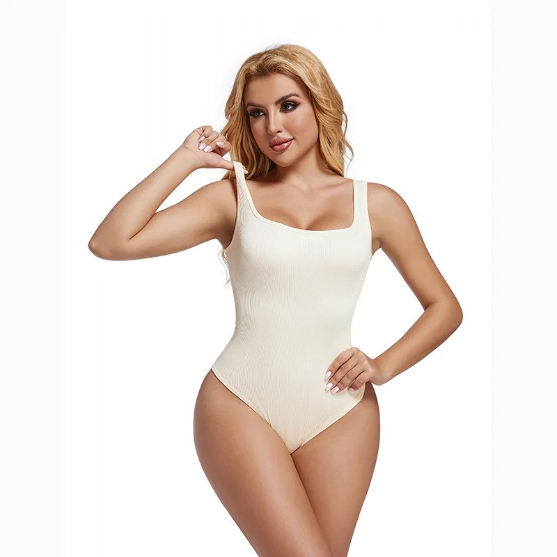Body modelator dama, reiat, cu efect tummy control, decolteu patrat si compresie usoara - Lenjerie Magica - Lenjeria Magica