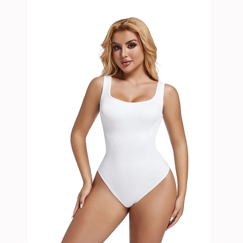 Body modelator dama, reiat, cu efect tummy control, decolteu patrat si compresie usoara - Lenjerie Magica - Lenjeria Magica