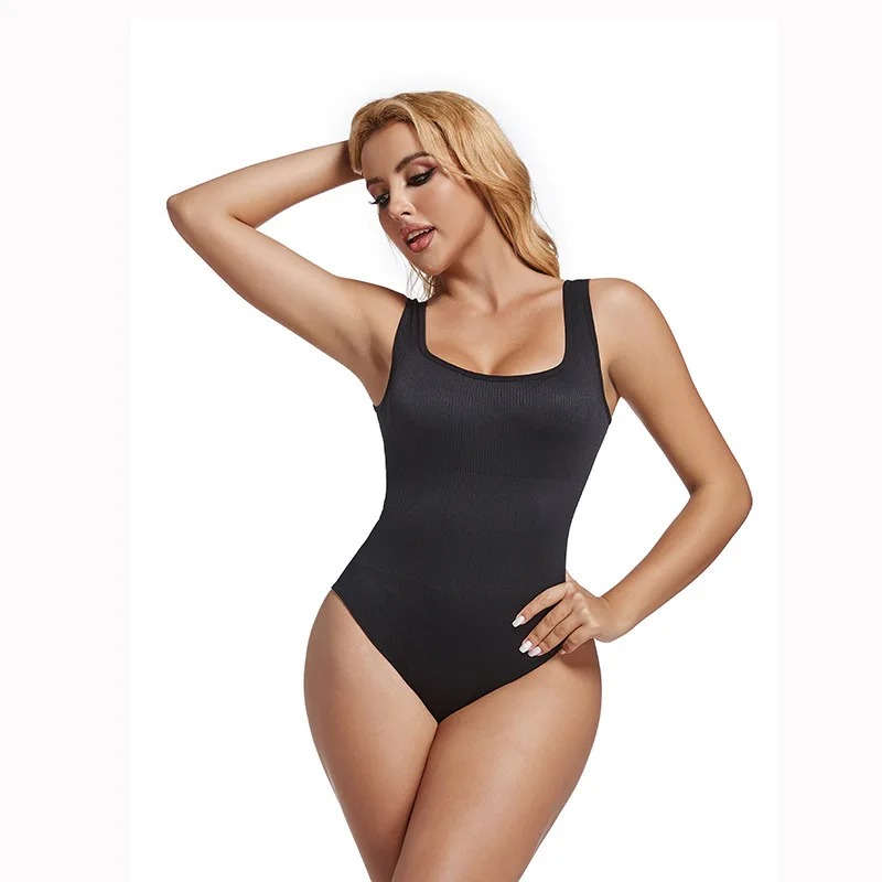 Body modelator dama, reiat, cu efect tummy control, decolteu patrat si compresie usoara - Lenjerie Magica - Lenjeria Magica