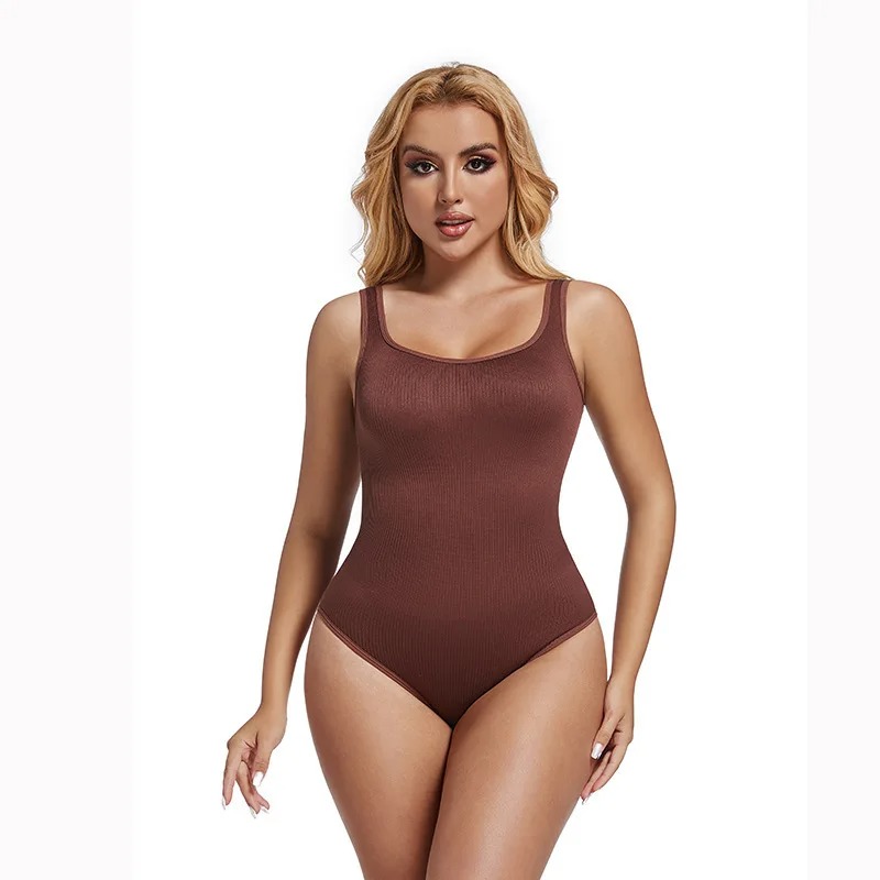 Body modelator dama, reiat, cu efect tummy control, decolteu patrat si compresie usoara - Lenjerie Magica - Lenjeria Magica