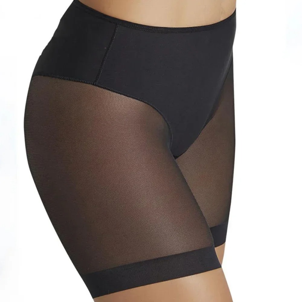 Pantaloni scurti modelatori dama, cu talie inalta, mesh si efect de subtiere - Lenjerie Magica - Lenjeria Magica
