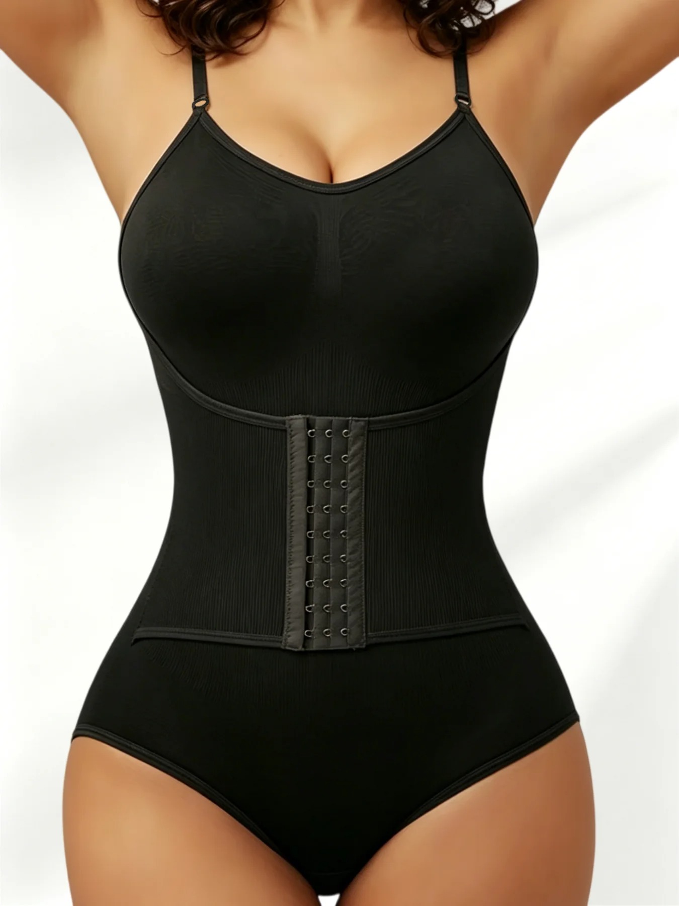 Body modelator dama tip columbian, cu bretele reglabile, inchidere cu capse si efect tummy control - Lenjerie Magica - Lenjeria Magica
