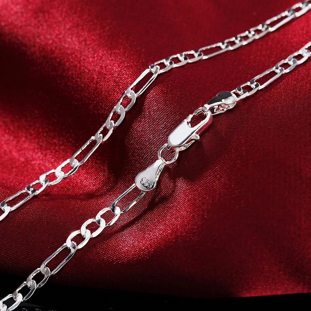 Set bijuterii argint 925, lantisor si bratara, model lant de 4 mm - Bijuterii din Argint - Lenjeria Magica