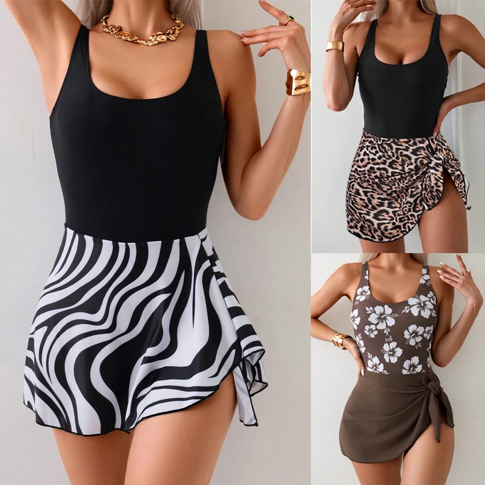 Costum de baie tip rochiță, modelator, cu fustă și efect tummy control - Costume de baie - Lenjeria Magica